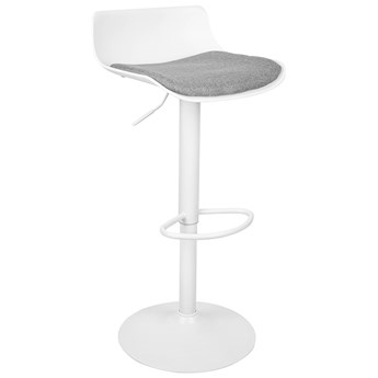 Krzesło barowe, hoker SNAP BAR TAP regulowane białe z miękkim siedziskiem