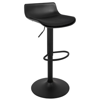 Krzesło barowe, hoker SNAP BAR TAP regulowane czarne z miękkim siedziskiem