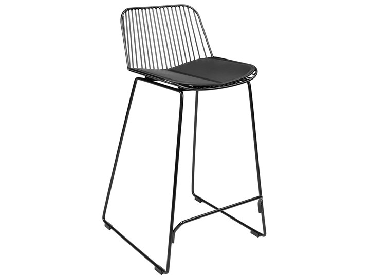 Krzesło barowe, hoker metalowy MILES czarne 76 Skóra ekologiczna Głębokość 50 cm Szerokość 50 cm Tworzywo sztuczne Styl Industrialny Rodzaj(n) Hokery