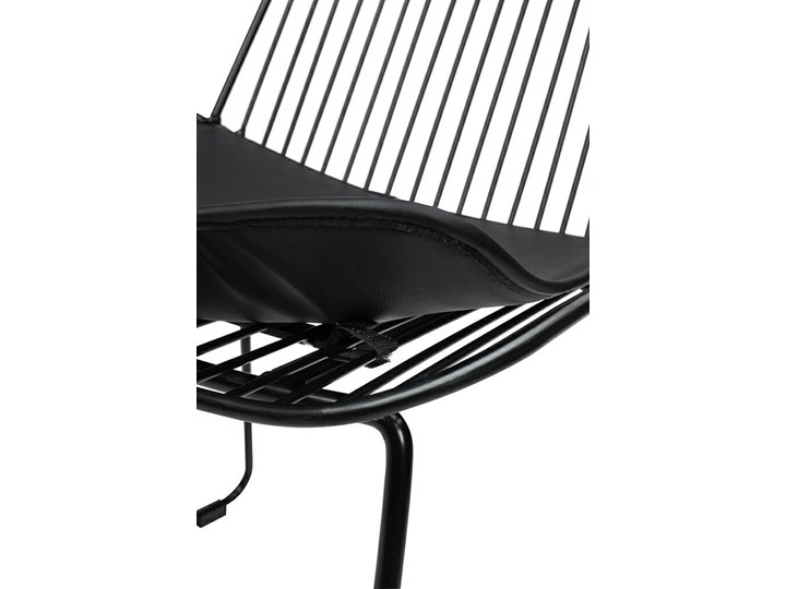 Krzesło barowe, hoker metalowy MILES czarne 76 Szerokość 50 cm Tworzywo sztuczne Głębokość 50 cm Skóra ekologiczna Rodzaj(n) Krzesła