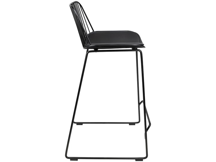 Krzesło barowe, hoker metalowy MILES czarne 76 Głębokość 50 cm Tworzywo sztuczne Szerokość 50 cm Skóra ekologiczna Styl Industrialny
