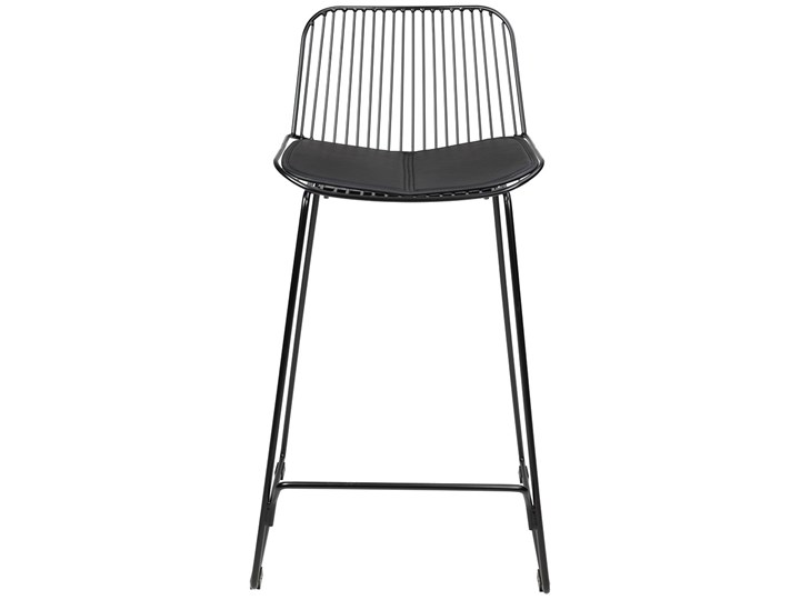 Krzesło barowe, hoker metalowy MILES czarne 76 Skóra ekologiczna Głębokość 50 cm Szerokość 50 cm Tworzywo sztuczne Rodzaj(n) Krzesła