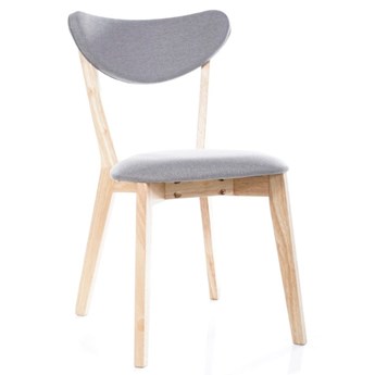 Krzesło drewniane dębowe BRANDO, tapicerka szara TAP. 130