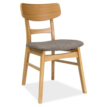 Krzesło drewniane dąb, tapicerka szara CD-61