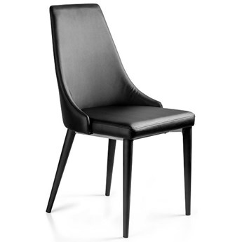 Krzesło tapicerowane Setina czarne ekoskóra,skaj