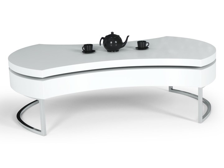 Ława, stolik kawowy AUREA biały na metalowej podstawie Wysokość 38 cm Stal Płyta MDF Kategoria Stoliki i ławy