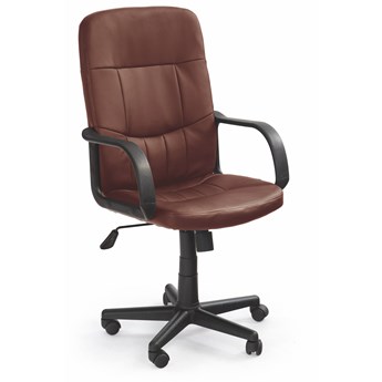Krzesło biurowe obrotowe DENZEL ciemny brąz eco skóra