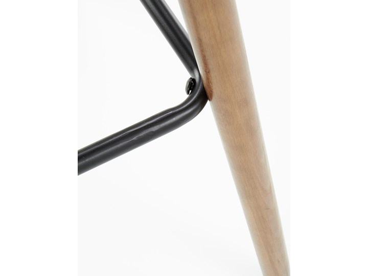 Hoker tapicerowany krzesło barowe H93 nogi drewniane - orzech, tapicerka - ciemny popiel Drewno Tkanina Rodzaj(n) Krzesła