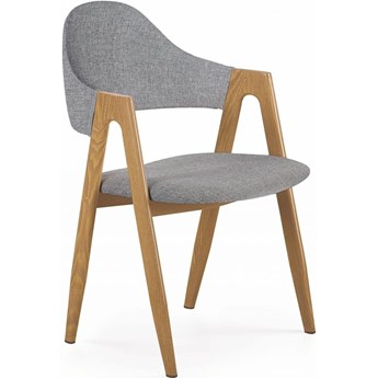 Krzesło tapicerowane szare K344 na metalowych nogach kolor drewno