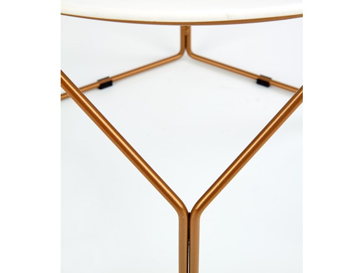 Szklany złoty stolik MADISON, kolor marmur Metal Szkło Kształt blatu Okrągłe Kategoria Stoliki i ławy