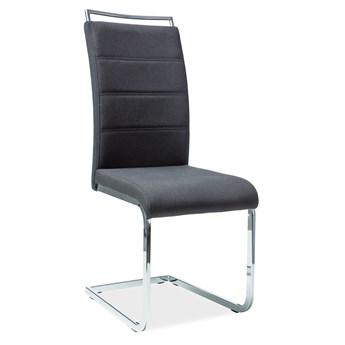Krzesło H441 chrom podstawa na płozie, czarna tapicerka TAP.96