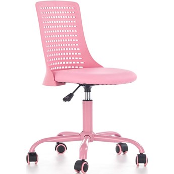 Krzesło obrotowe dziecięce do biurka PURE różowe eko skóra