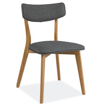 Krzesło drewniane KARL, ciamna szara tapicerka STAP.40