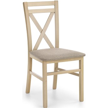 Krzesło drewniane kolor dąb sonoma lite drewno bukowe DARIUSZ tapicerowane siedzisko