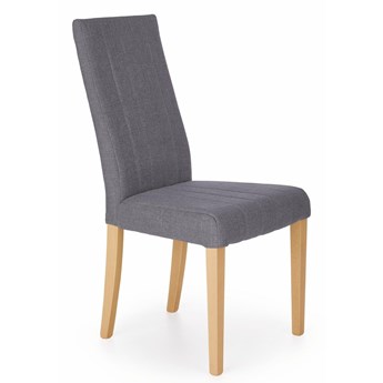 Krzesło tapicerowane szare DIEGO na drewnianych nogach buk / dąb miodowy