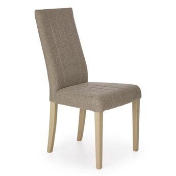 Krzesło tapicerowane beż DIEGO na drewnianych nogach buk / dąb sonoma
