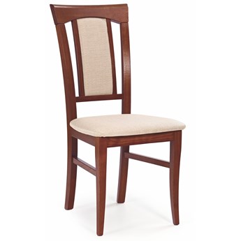 Krzesło drewniane buk kolor czereśnia ant. tapicerowane KONRAD