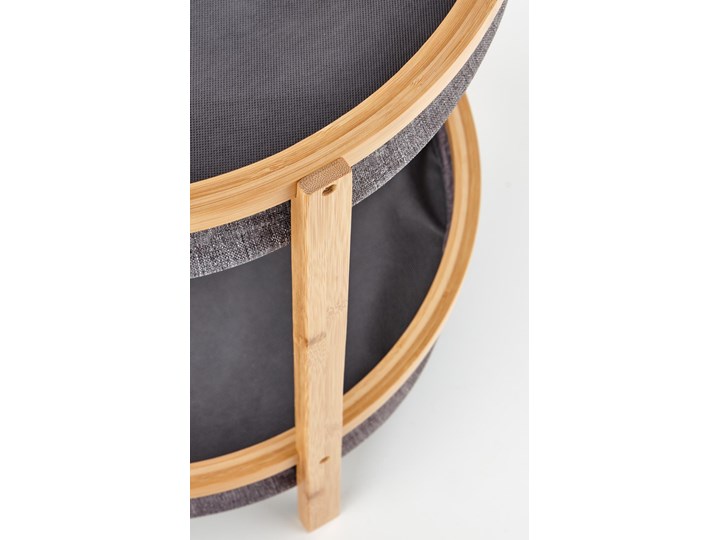 Stolik drewniany okrągły EMMA z półką Drewno Kształt blatu Okrągłe