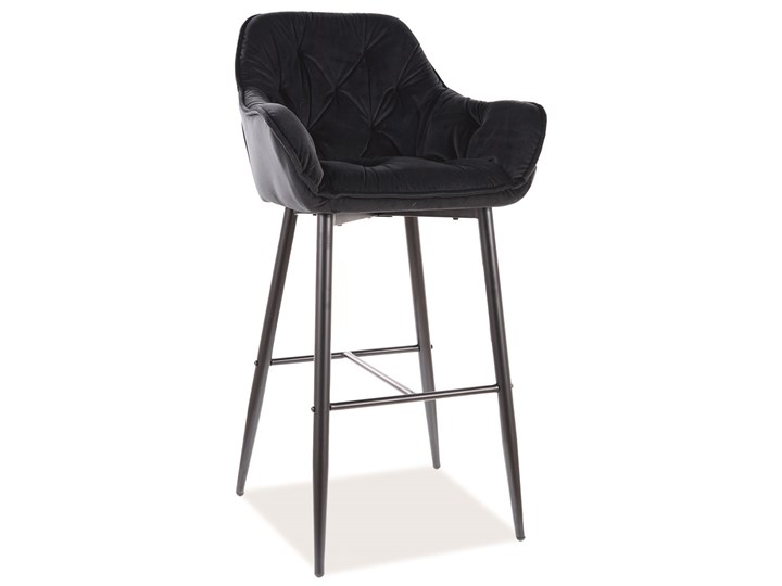 Hoker barowy czarny welur CHERRY H-1 VELVET BLUVEL 19 na czarnych nogach