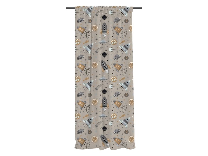 Beżowa firanka dziecięca 250x110 cm Cosmos - Butter Kings Kolor Beżowy Bawełna Wzór Dla dzieci