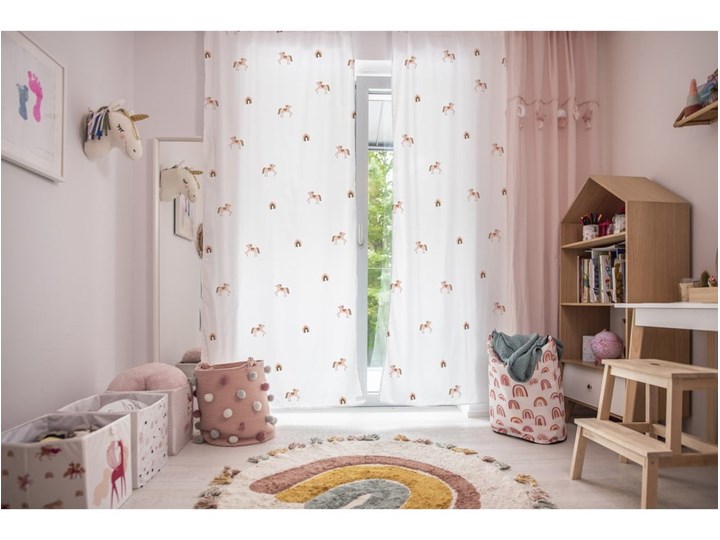 Firanka dziecięca 250x110 cm Little House - Butter Kings Bawełna Kategoria Firany Kolor Szary