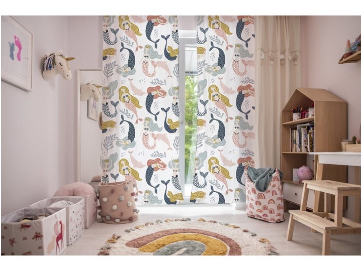 Firanka dziecięca 250x110 cm Magic Creatures - Butter Kings Bawełna Pomieszczenie Pokój przedszkolaka Kolor Szary