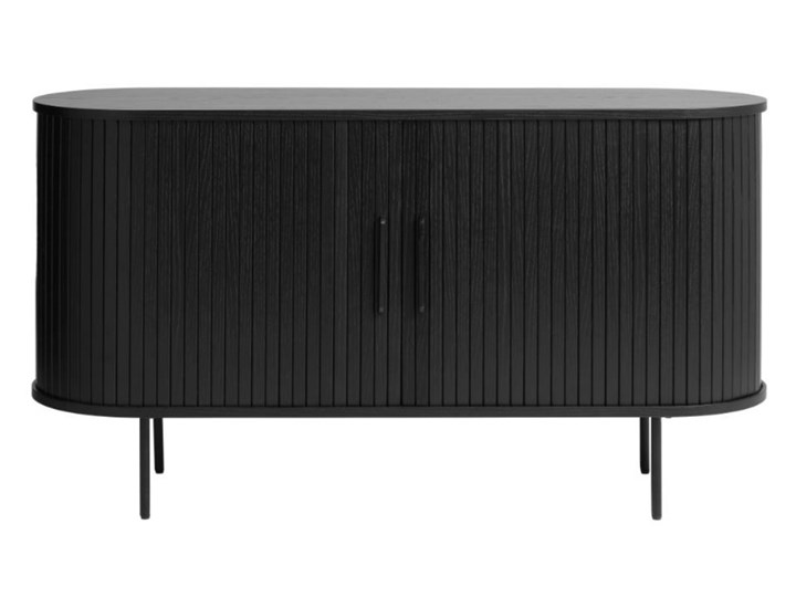 SELSEY Komoda Gativel 140x76 cm lamele dąb czarny Głębokość 45 cm Z szafkami Szerokość 140 cm Drewno Pomieszczenie Salon