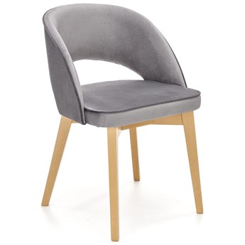 Krzesło tapicerowane szare MARINO na drewnianych nogach