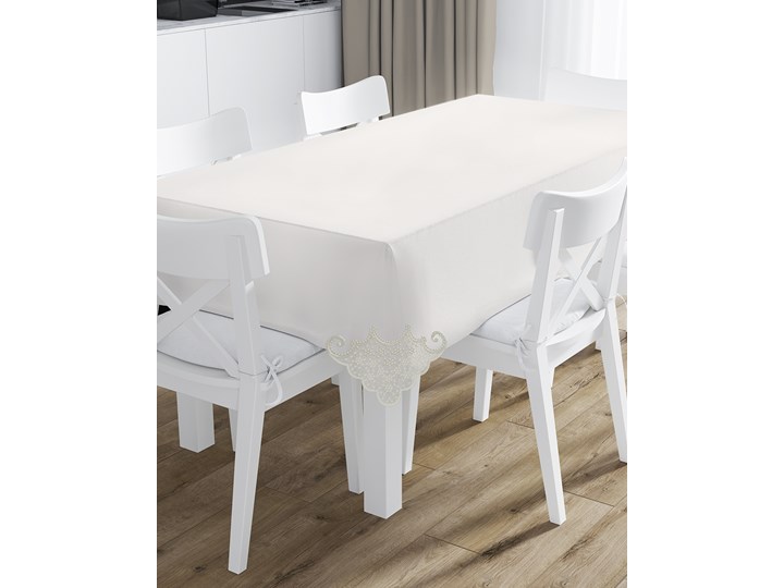 Obrus haftowany Genova w kolorze ecru - 140 x 280 cm