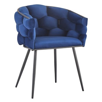 Krzesło tapicerowane AYA niebieski welur