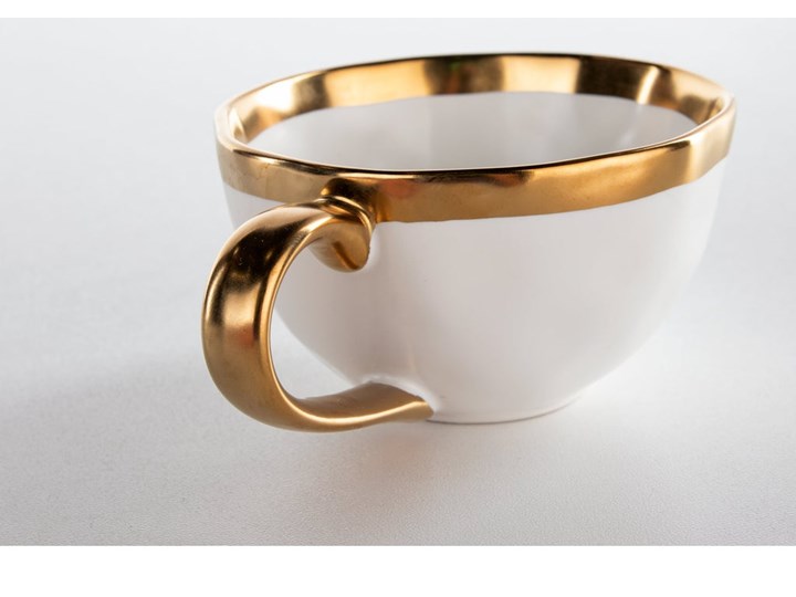 Filiżanka ze spodkiem porcelanowa biała 15x11 cm Porcelana Filiżanka do herbaty Ceramika Filiżanka do kawy Kategoria Filiżanki