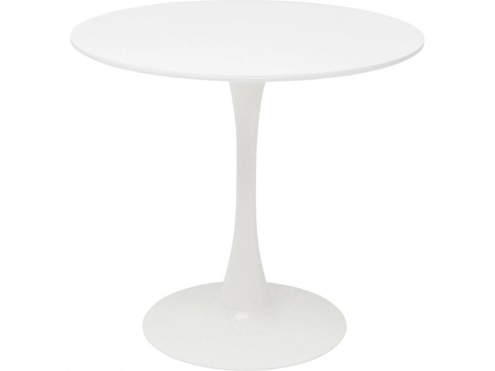 Stół do małej jadalni okrągły biały na jednej metalowej nodze Ø80x72 cm