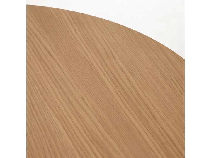 Stół rozkładany owalny MDF w fornirze dębowym i nogi z litego drewna 90-170x74 cm Drewno Płyta MDF Kształt blatu Okrągły Kategoria Stoły kuchenne