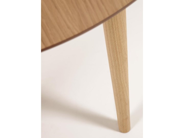 Stół rozkładany owalny MDF w fornirze dębowym i nogi z litego drewna 90-170x74 cm Drewno Płyta MDF Kategoria Stoły kuchenne