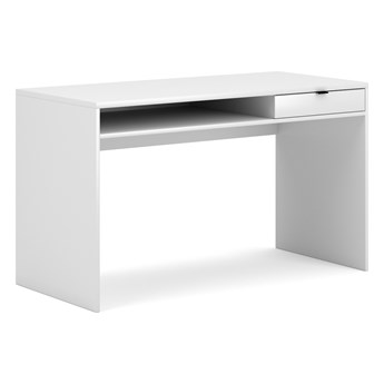 Białe biurko z półką i szufladą Hofis