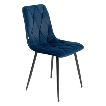 Krzesło HILLEVI w tkaninie granatowe 44x57x88 cm - Homla