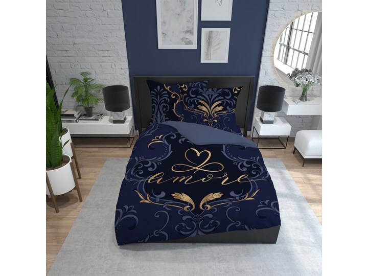 Pościel bawełniana z napisem SJC-147 160x200 cm Komplet pościeli Len Bawełna Rozmiar poduszki 70x80 cm