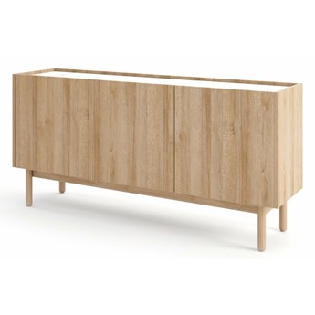 SELSEY Komoda niska Loppi 68 cm trójdrzwiowa dąb riviera / marmur bianco