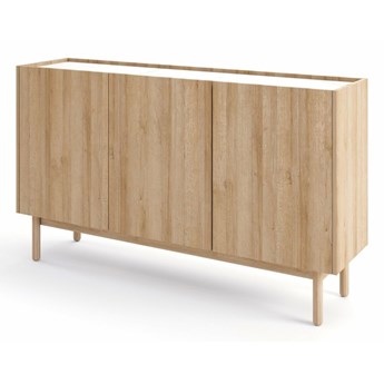 SELSEY Komoda Loppi 83 cm trójdrzwiowa dąb riviera / marmur bianco