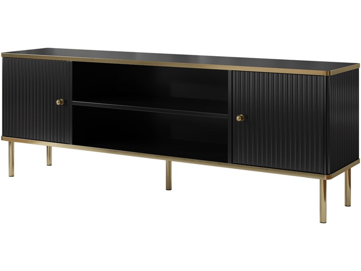 Szafka RTV CAMELIA CA01 czarny Wysokość 57 cm Szerokość 160 cm Głębokość 35 cm Płyta MDF Kategoria Szafki RTV