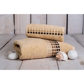 Beżowy bawełniany ręcznik kąpielowy 140x70 cm Darwin – My House