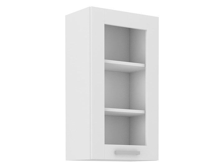 Szafka Wisząca Kuchenna Szklany Front 40x90 cm LUNA BIały Szafka dolna Drewno Kategoria Szafki kuchenne