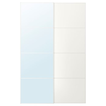 IKEA AULI / MEHAMN Drzwi przesuwne, lustro/2str biały, 150x236 cm