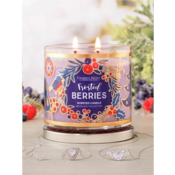 Świąteczna świeca z biżuterią Charmed Aroma sojowa zapachowa Naszyjnik – Mrożone Jagody Frosted Berries