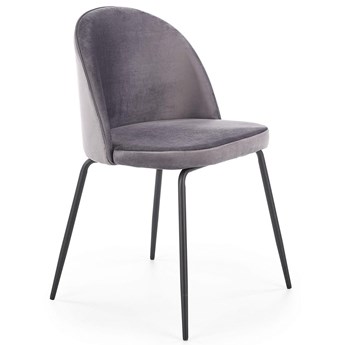 Krzesło tapicerowane szare K314 na metalowych czarnych nogach