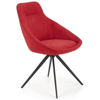 Krzesło tapicerowane czerwone K431 na czarnych metalowych nogach