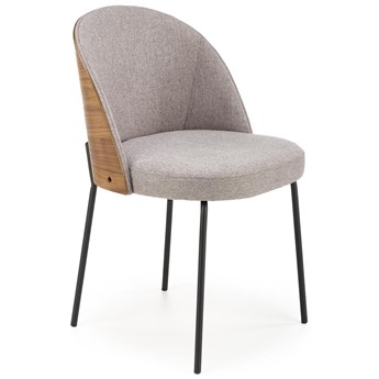 Krzesło tapicerowane szare K451 sklejka jasny orzech
