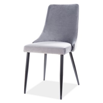 SELSEY Krzesło tapicerowane Tallin szary velvet
