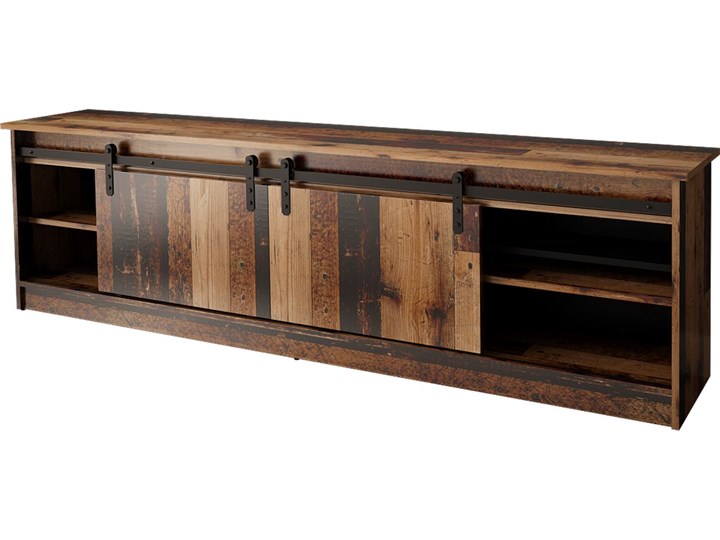 Komoda RTV GRANERO old wood Wysokość 57 cm Głębokość 35 cm Płyta MDF Na dekoder Szerokość 200 cm Kolor Brązowy