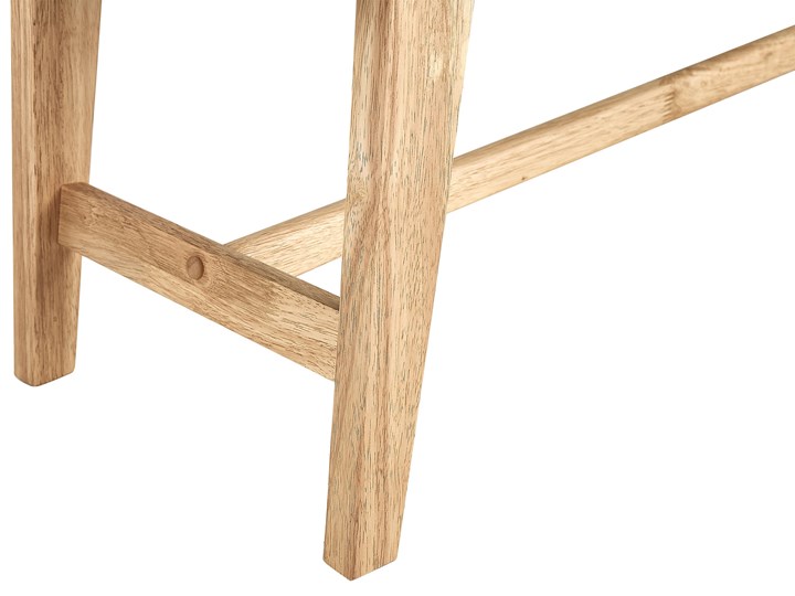 Beliani Ławka jasne drewno z szarym tapicerka drewno kauczukowe do jadalni przedpokoju sypialni w stylu skandynawskim Styl Nowoczesny Pomieszczenie Sypialnia
